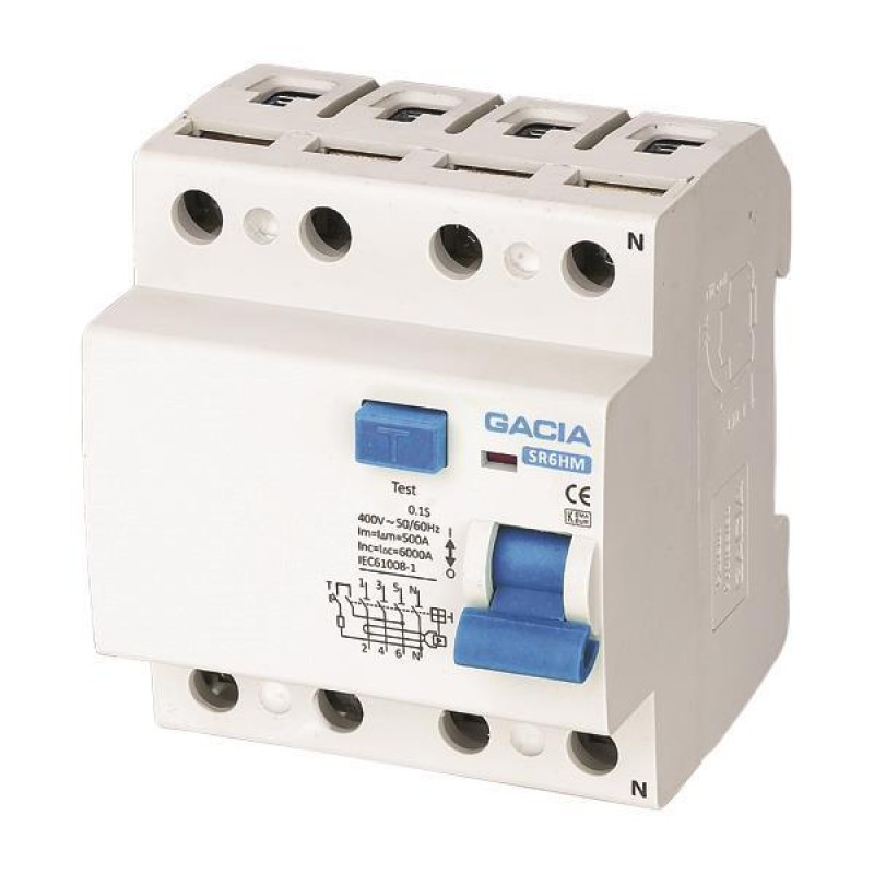 ДТЗ РЦБ SR6HM 4P 40A 300MA 6KA TYPE AC ДТЗ РЦБ SR6HM 4P 40A 300MA 6KA TYPE AC