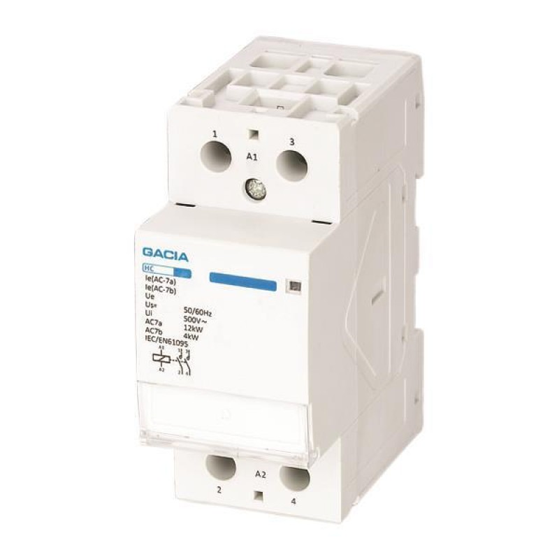 РЕЛЕ ЗА ШИНА 2Х63А 2NO 24V AC GACIA РЕЛЕ ЗА ШИНА 2Х63А 2NO 24V AC GACIA