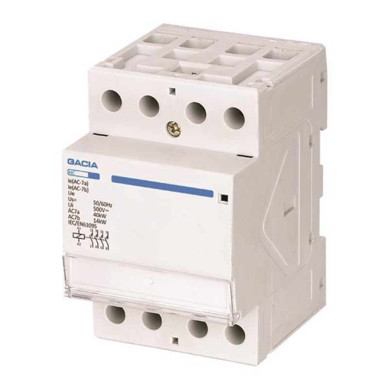РЕЛЕ ЗА ШИНА 4X40А 4NO 24V AC GACIA