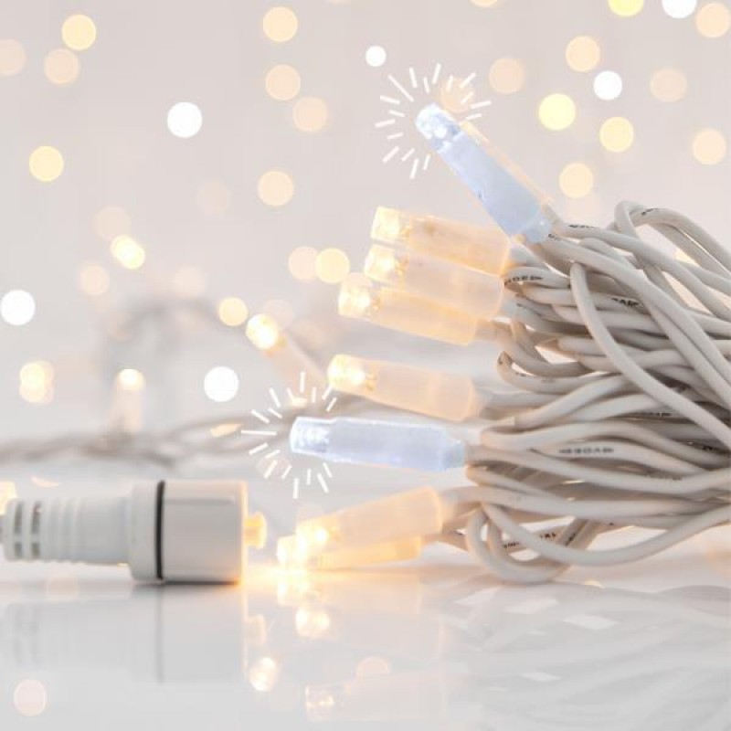 ПРАЗНИЧНА LED ЛИНИЯ 100 LED С БЯЛ КАУЧУКОВ КАБЕЛ ПРАЗНИЧНА LED ЛИНИЯ 100 LED С БЯЛ КАУЧУКОВ КАБЕЛ