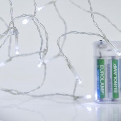 LINE, 20 LED 5mm, BATTERY BOX 3xAA, TRANSPARENT WIRE, WHITE LED PER 10cm, LEAD WIRE 50cm, IP20 600-11130