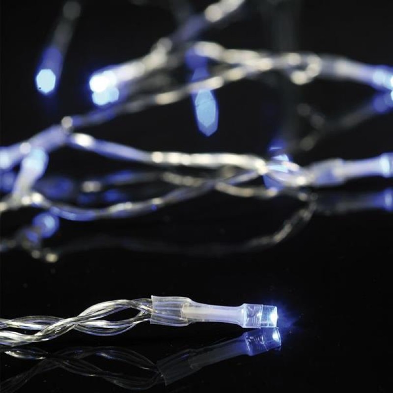 LINE, 20 LED 5mm, BATTERY BOX 3xAA, TRANSPARENT WIRE, BLUE LED PER 10cm, LEAD WIRE 50cm, IP20 600-11133