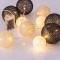 LINE, 10 LED 5mm, WITH 10 COTTON BALLS 6cm/8cm/10cm,  BATTERY BOX 3xAA, TRANSPARENT PVC WIRE, WARM WHITE, LED PER 15cm, LEAD WIRE 50cm, IP20 600-11246