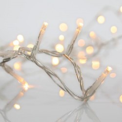 CURTAIN, 360 LED 3mm, 31V ADAPTOR, CONNECTOR UNTIL 3, TRANSPARENT WIRE, WARM WHITE LED (H200 x W200cm, 20 LINES x 18 LED), LEAD WIRE 3m, IP44 600-11371