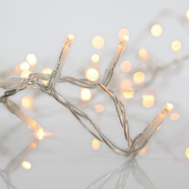 CURTAIN, 360 LED 3mm, 31V ADAPTOR, CONNECTOR UNTIL 3, TRANSPARENT WIRE, WARM WHITE LED (H200 x W200cm, 20 LINES x 18 LED), LEAD WIRE 3m, IP44 600-11371