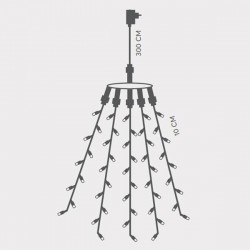 OCTOPUS, 175 LED 3mm, 31V ADAPTOR, GREEN WIRE, WARM WHITE LED PER 10cm (5 LINES X 35LED), LEAD WIRE 3m, IP44 600-11391 OCTOPUS, 175 LED 3mm, 31V ADAPTOR, GREEN WIRE, WARM WHITE LED PER 10cm (5 LINES X 35LED), LEAD WIRE 3m, IP44 600-11391