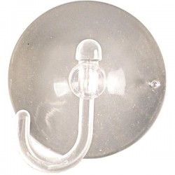 TRANSPARENT SUCTION CUPS  4,5cm , WITH HOOK, SET 10PCS 600-11411