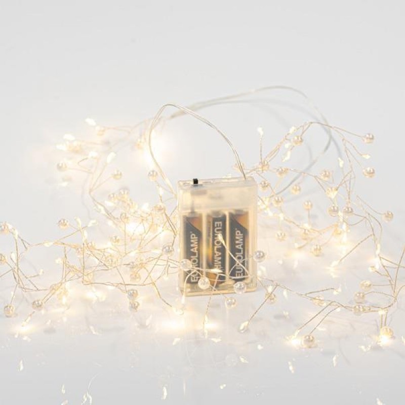 СВЕТЛИНЕН КЛЪСТЕР 2М, 120 LED, ТОПЛА БЯЛА СВЕТЛИНА
