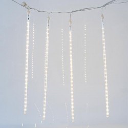 SNOWDROP, 240 LED, 7V ADAPTOR, CONNECTOR UNTIL 3, TRANSPARENT WIRE, 5 TUBES 50cm WITH WARM WHITE LED EVERY 1m, LEAD WIRE 5m, IP44 600-11431