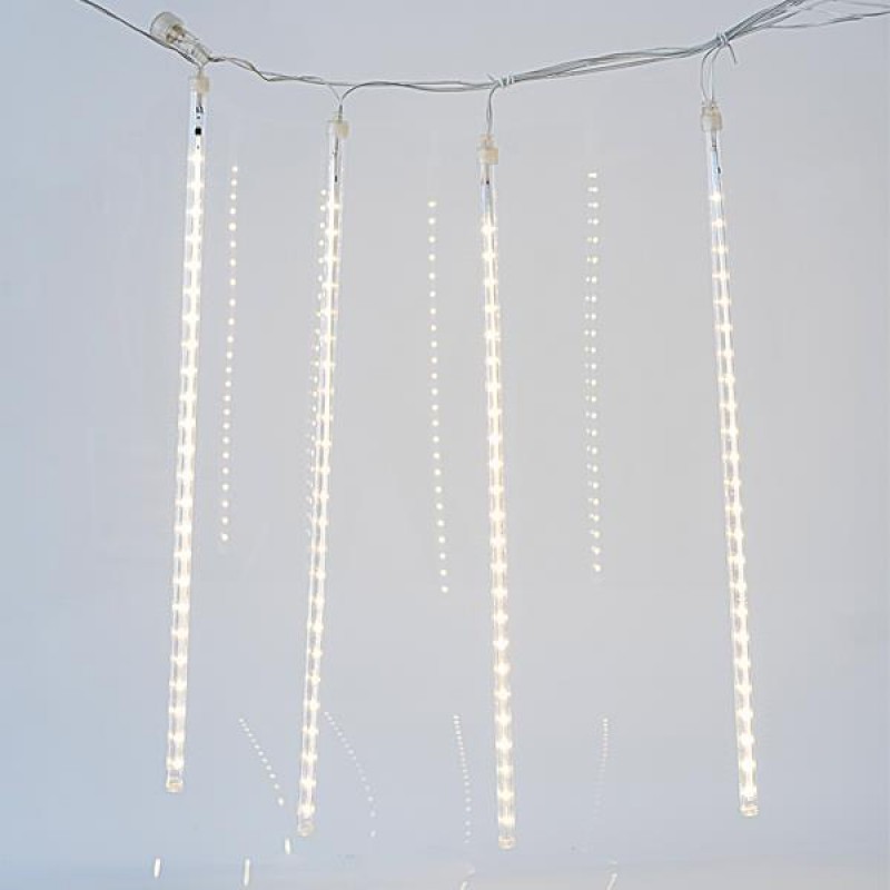 SNOWDROP, 240 LED, 7V ADAPTOR, CONNECTOR UNTIL 3, TRANSPARENT WIRE, 5 TUBES 50cm WITH WARM WHITE LED EVERY 1m, LEAD WIRE 5m, IP44 600-11431