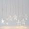 CURTAIN, 8 LED 5mm, WITH STARS 11cm, 4.5V ADAPTOR, CONNECTOR UNTIL 3, TRANSPARENT WIRE, WARM WHITE LED, H60 x W100cm, LEAD WIRE 3m, IP44 600-11445