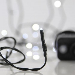 LINE, 100 LED 3mm, 31V ADAPTOR WITH 8 MULTIFUNCTIONS, GREEN WIRE, WHITE LED PER 5cm, LEAD WIRE 3m, IP44 600-11500