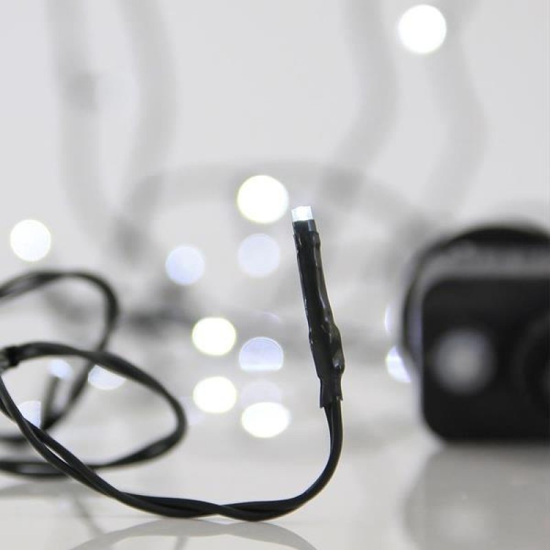 LINE, 100 LED 3mm, 31V ADAPTOR WITH 8 MULTIFUNCTIONS, GREEN WIRE, WHITE LED PER 5cm, LEAD WIRE 3m, IP44 600-11500