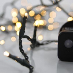 LINE, 100 LED 3mm, 31V ADAPTOR WITH 8 MULTIFUNCTIONS, GREEN WIRE, WARM WHITE LED PER 5cm, LEAD WIRE 3m, IP44 600-11501