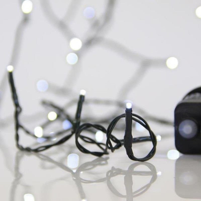 LINE, 180 LED 3mm, 31V ADAPTOR WITH 8 MULTIFUNCTIONS, GREEN WIRE, WHITE LED PER 5cm, LEAD WIRE 3m, IP44 600-11520