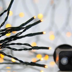 LINE, 300 LED 3mm, 31V ADAPTOR WITH 8 MULTIFUNCTIONS, GREEN WIRE, WARM WHITE LED PER 5cm, LEAD WIRE 3m, IP44 600-11541