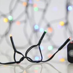 LINE, 300 LED 3mm, 31V ADAPTOR WITH 8 MULTIFUNCTIONS, GREEN WIRE, MULTICOLOR LED PER 5cm, LEAD WIRE 3m, IP44 600-11542