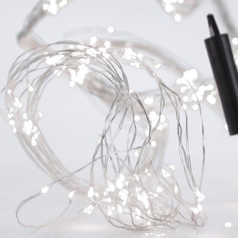 OCTOPUS, 400 MINI LED, 4.5V ADAPTOR, SILVER COPPER WIRE, WHITE LED PER 10cm (16 LINES X 25LED), LEAD WIRE 5m, IP44 600-11711