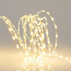 LINE, 300 MINI LED, 31V, WITH REMOTE CONTROL (ON/OFF, TIMER, DIMMER), WITH ADAPTOR, LEAD WIRE 300cm, SILVER COPPER WIRE, WARM WHITE LED, PER 1,5 cm, IP44 600-11725