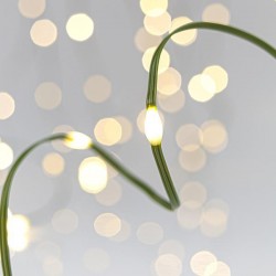LINE, 100 MINI LED, 31V ADAPTOR WITH 8 MULTIFUNCTIONS, GREEN COPPER FLAT WIRE, DAYLIGHT LED PER 5cm, LEAD WIRE 5m, IP44 600-11745