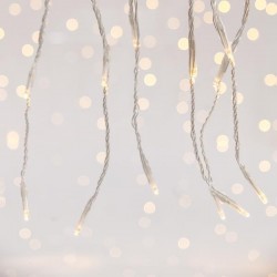 CURTAIN, 360 LED 3mm, 31V ADAPTOR WITH SNOWFALL MULTIFUNCTION, TRANSPARENT WIRE, WARM WHITE LED (H200 x W200cm, 20 LINES x 18 LED), LEAD WIRE 3m, IP44 600-11820