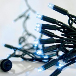LINE, 100 LED 5mm WITH CUPS, 230V, CONNECTOR UNTIL 9, GREEN RUBBER WIRE, BLUE LED PER 10cm, IP65, (NO PLUG, NO LEAD WIRE) 600-11983
