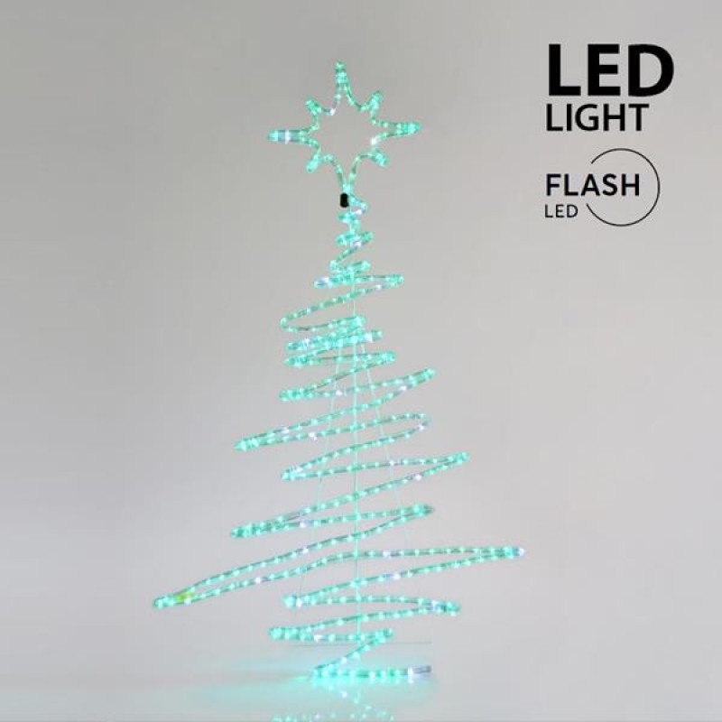 TREE, 9m LED ROPE LIGHT, 2-WAY, GREEN WITH WHITE FLASH, 120x70cm, IP44 600-20018