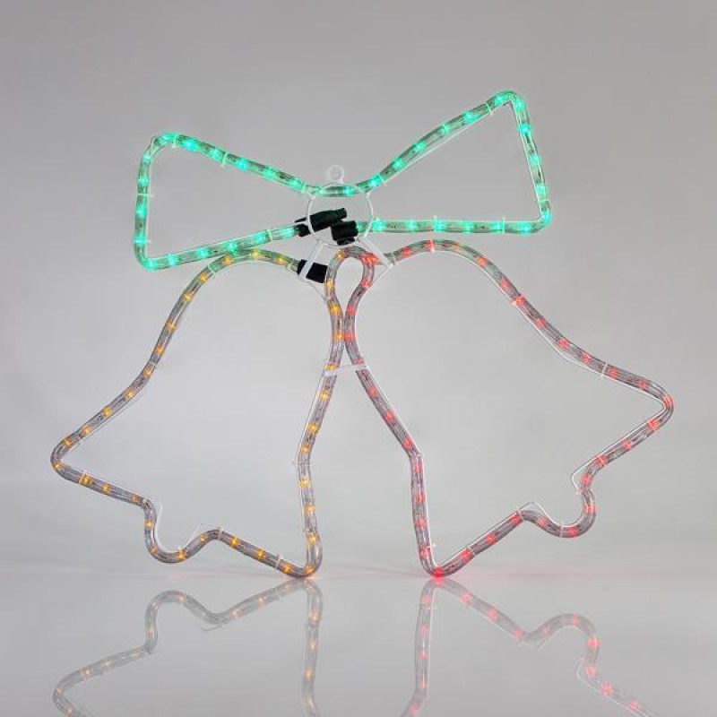 DOUBLE BELL, 3m LED ROPE LIGHT, 2-WAY, WITH PROGRAM, RED - YELLOW, 47x64cm, IP44 600-20104
