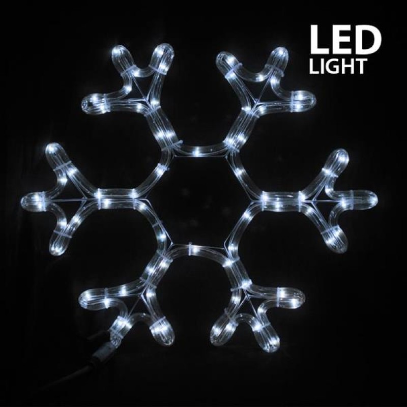 СНЕЖИНКА С LED ОСВЕТЛЕНИЕ 3M, БЯЛА