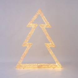 LIGHTED TREE, 12000 WARM WHITE LED, WITH TRANSFORMER, COPPER WIRE, 130cm, IP44 600-22429