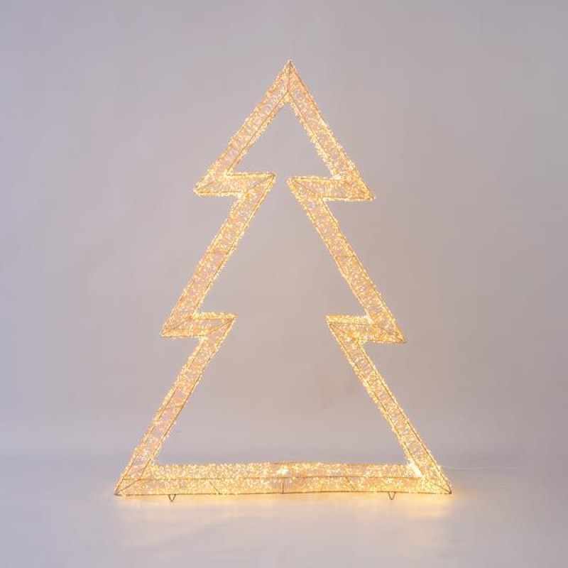 LIGHTED TREE, 12000 WARM WHITE LED, WITH TRANSFORMER, COPPER WIRE, 130cm, IP44 600-22429
