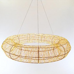 LIGHTED WREATH, 12480 WARM WHITE LED, WITH TRANSFORMER, COPPER WIRE, 90cm, IP44 600-22432