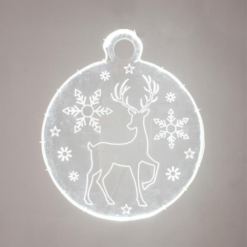 HANGING DECORATION PROFESSIONAL DESIGN WITH PLEXI GLASS, WITH DEER, WHITE LED TAPE, 48x2x63cm, IP65 600-22446