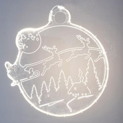 HANGING DECORATION PROFESSIONAL DESIGN WITH PLEXI GLASS, CHRISTMAS SCENE, WARM WHITE LED TAPE, 48x2x63cm, IP65 600-22448 HANGING DECORATION PROFESSIONAL DESIGN WITH PLEXI GLASS, CHRISTMAS SCENE, WARM WHITE LED TAPE, 48x2x63cm, IP65 600-22448