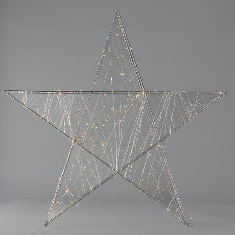 СВЕТЕЩА ЗВЕЗДА 50 СМ, 160 LED, СРЕБРИСТА