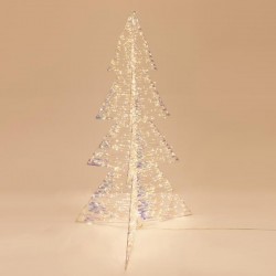 LIGHTED TREE IRIDESCENT 120cm, 960  LED, 24V ADAPTOR, TIMER, SILVER COPPER WIRE, WARM WHITE LED, LEAD WIRE 500cm, IP44 600-22491