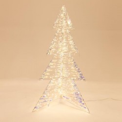 LIGHTED TREE IRIDESCENT 100cm, 720  LED, 24V ADAPTOR, TIMER, SILVER COPPER WIRE, WARM WHITE LED, LEAD WIRE 500cm, IP44 600-22492