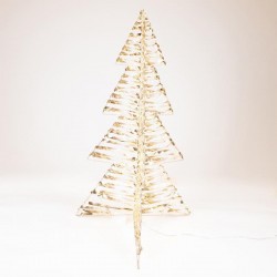 LIGHTED TREE GOLD 100cm, 720  LED, 24V ADAPTOR, TIMER, SILVER COPPER WIRE, WARM WHITE LED, LEAD WIRE 500cm, IP44 600-22498