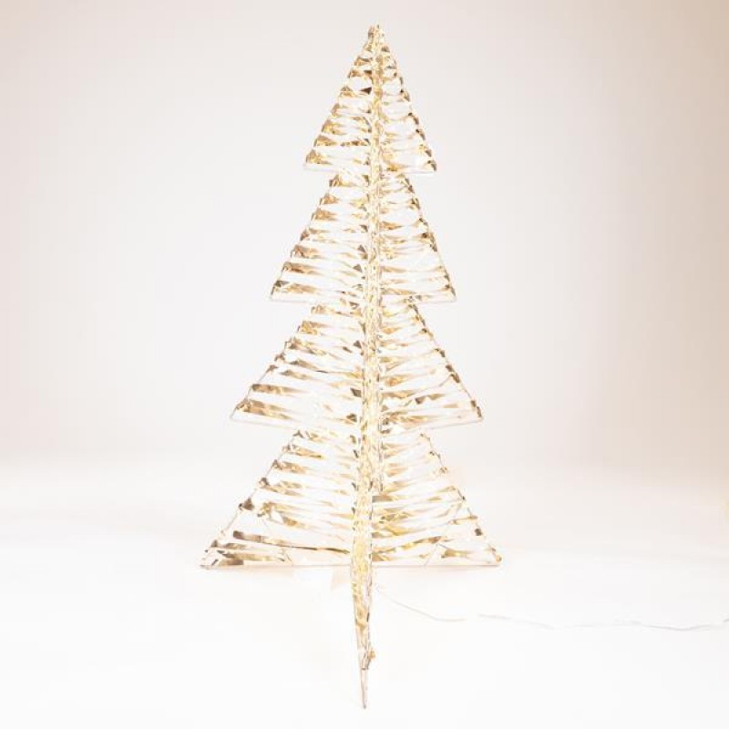 LIGHTED TREE GOLD 100cm, 720  LED, 24V ADAPTOR, TIMER, SILVER COPPER WIRE, WARM WHITE LED, LEAD WIRE 500cm, IP44 600-22498