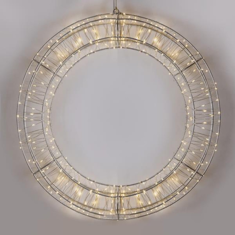 СВЕТЕЩ КОЛЕДЕН ВЕНЕЦ 70 СМ, 600 LED, ТОПЛА БЯЛА СВЕТЛИНА