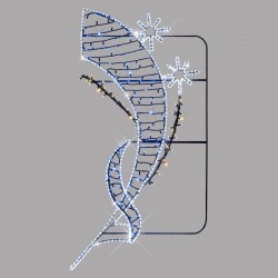 POLE DECORATION PROFESSIONAL DESIGN ALUMINUM WITH LITTLE STARS, WHITE LED ROPE LIGHT, WITH WARM WHITE AND BLUE LED,90χ200 IP65 600-23045