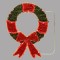 HANGING DECORATION PROFESSIONAL DESIGN ALUMINUM, WREATH WITH BOW, RED LED ROPE LIGHT, 93χ123,  IP65 600-23066