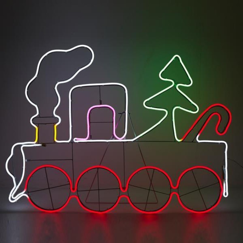 TRAIN 95*68cm, 8m NEON LED ROPE LIGHT, WITH DIFFERENT COLORS, WITH ADAPTOR, LEAD WIRE 5m, IP44 600-23110