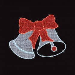 PROFESSIONAL DESIGN, BELLS WITH BOW, RED AND WHITE LED ROPE LIGHT, IP65 600-23364 PROFESSIONAL DESIGN, BELLS WITH BOW, RED AND WHITE LED ROPE LIGHT, IP65 600-23364