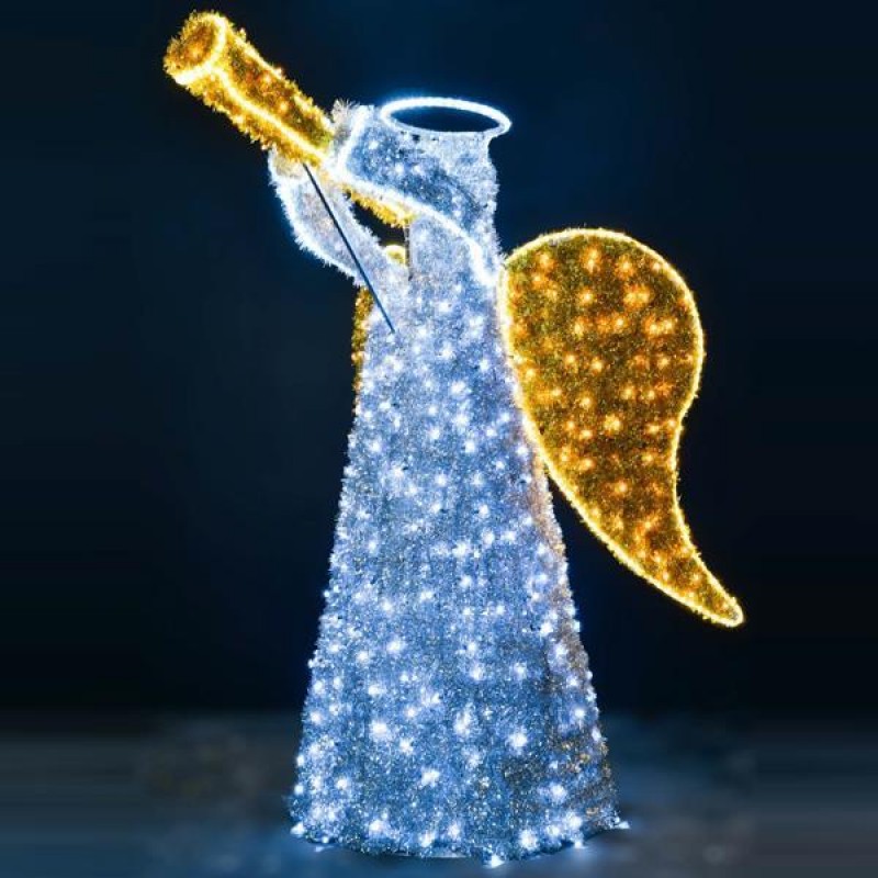 PROFESSIONAL DESIGN 3D, ANGEL, YELLOW AND WHITE LED ROPE LIGHT, IP44 600-23367