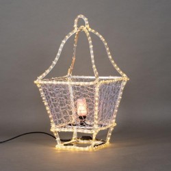 PROFESSIONAL DESIGN, FLOOR LANTERN 3D, LED ROPE LIGHT, WARM WHITE, 77x40x40cm, IP65 600-23396