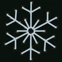 PROFESSIONAL POLE DESIGN, SNOWFLAKE, WHITE LED ROPE LIGHTS, 60x60cm, IP65 600-23413