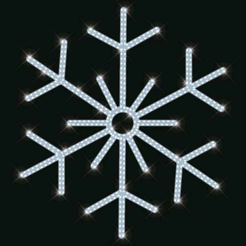 PROFESSIONAL POLE DESIGN, SNOWFLAKE, WHITE LED ROPE LIGHTS, 60x60cm, IP65 600-23413