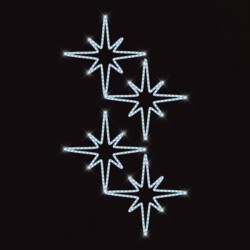 PROFESSIONAL POLE DESIGN, BETHLEEM STARS, WHITE LED ROPE LIGHT, 160x90cm, IP65 600-23418