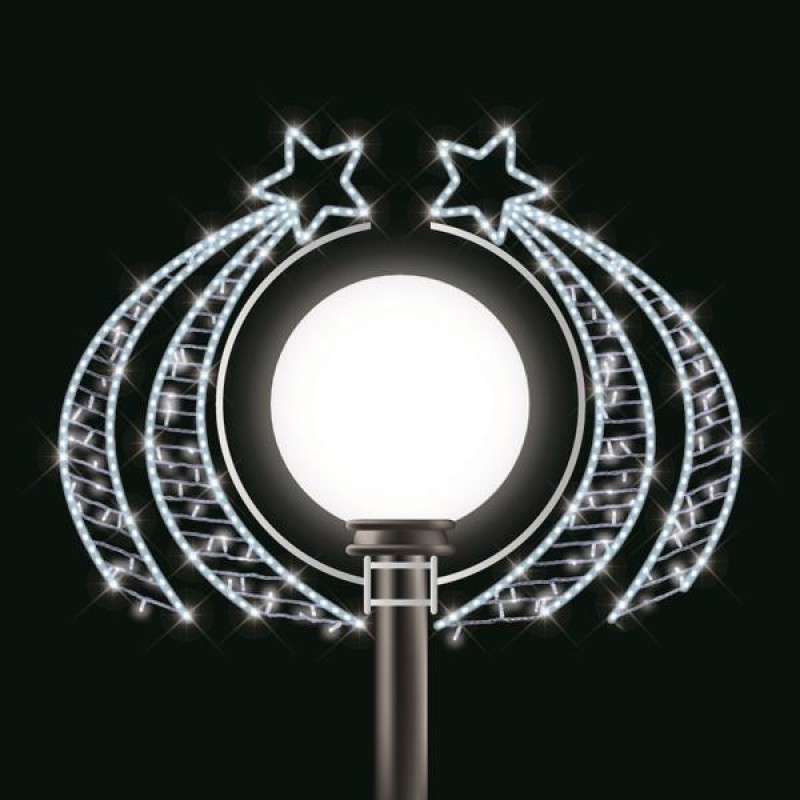PROFESSIONAL POLE HEAD DESIGN, COMET, WHITE LED ROPE LIGHT, WHITE LED, 120x75cm, IP65 600-23422